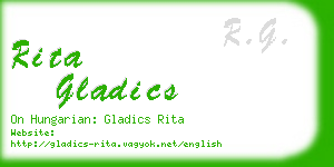 rita gladics business card